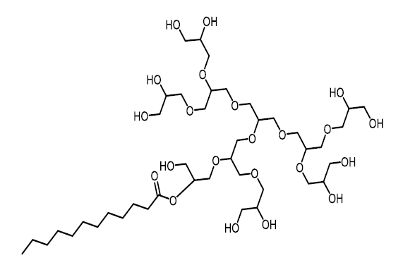 POLYGLYCERYL-10 LAURATE structural formula