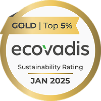 GOLD Top5% ecovadis Sustainability Rating JAN 2025